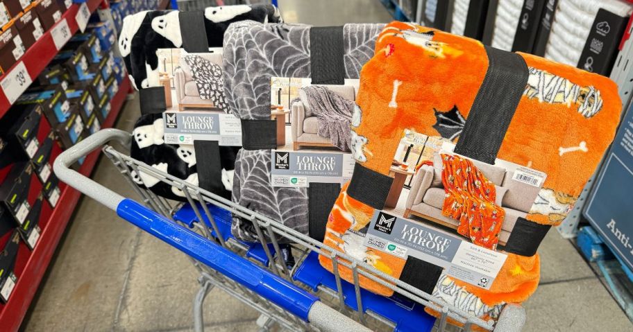 sam's club halloween throw blankets in cart in store