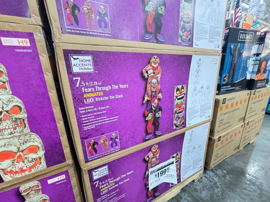 stacked clowns led halloween box stacked at home depot 