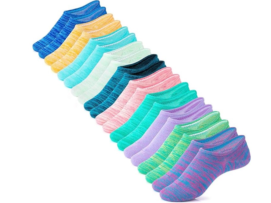 no show socks in multiple colors