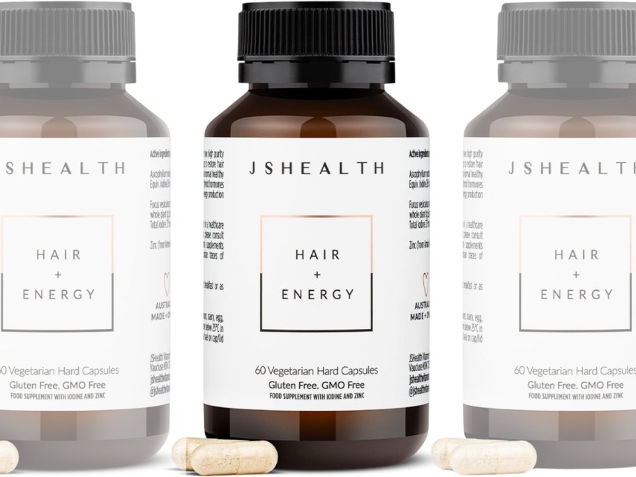 3 bottles of JSHealth Hair + Energy Formula supplements