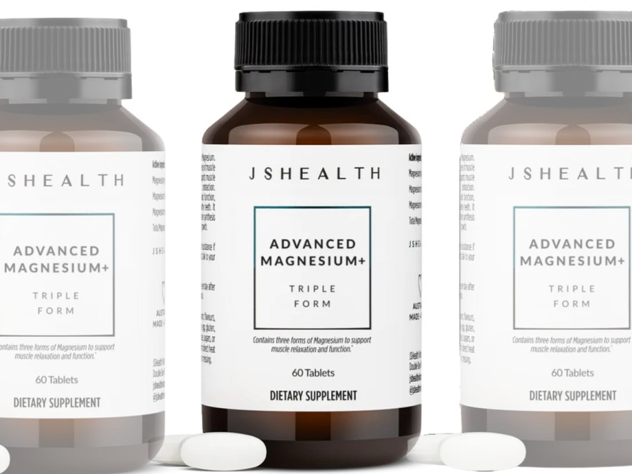 3 bottles of JSHealth Advanced Magnesium+ Formula supplements