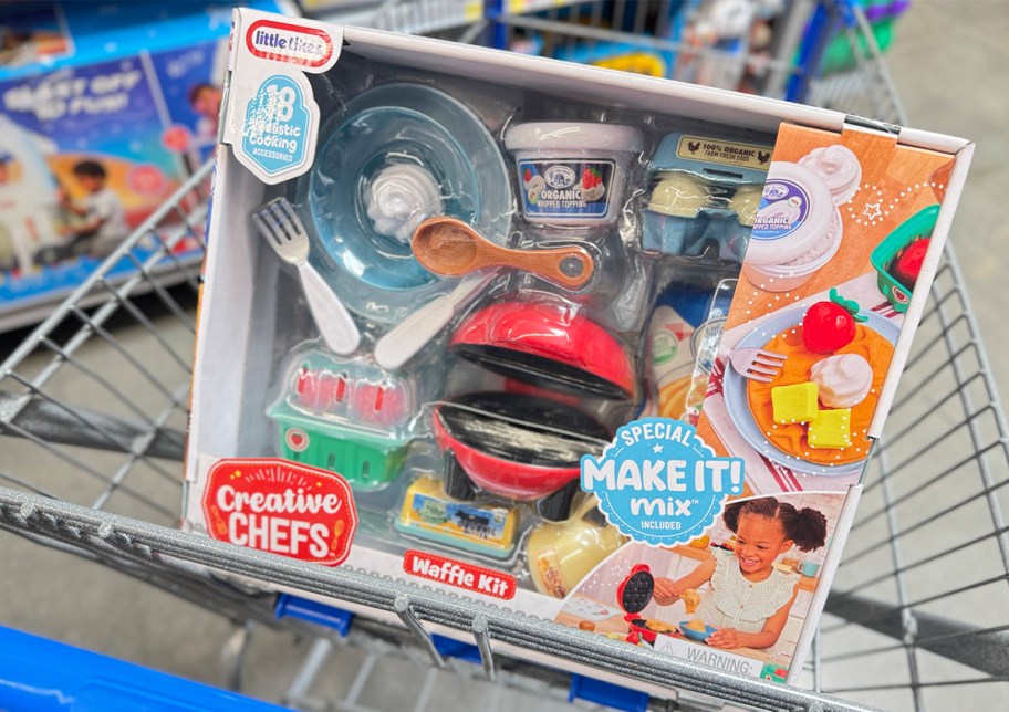 little tikes creative chef waffle box in walmart shopping cart