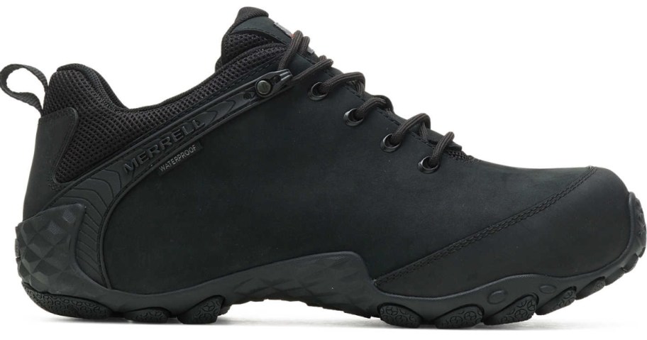 solid black leather men's Merrell work shoe