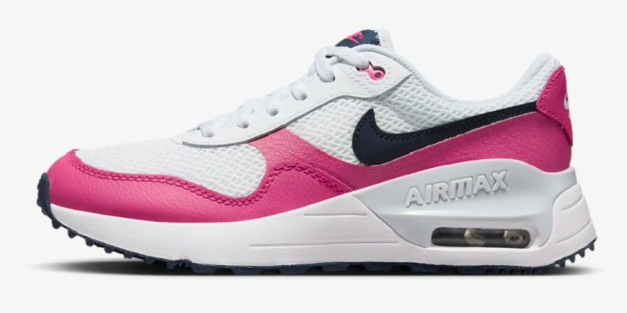 pink and white nike shoes