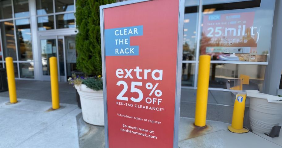 nordstrom clear the rack sign in front of the store