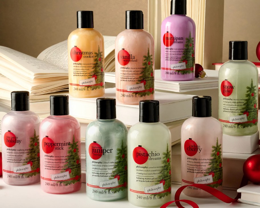 nine holiday shower gels