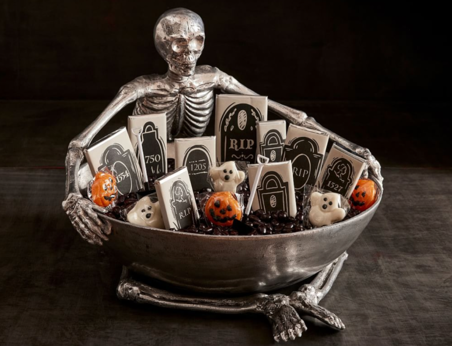 pottery barn skeleton bowl