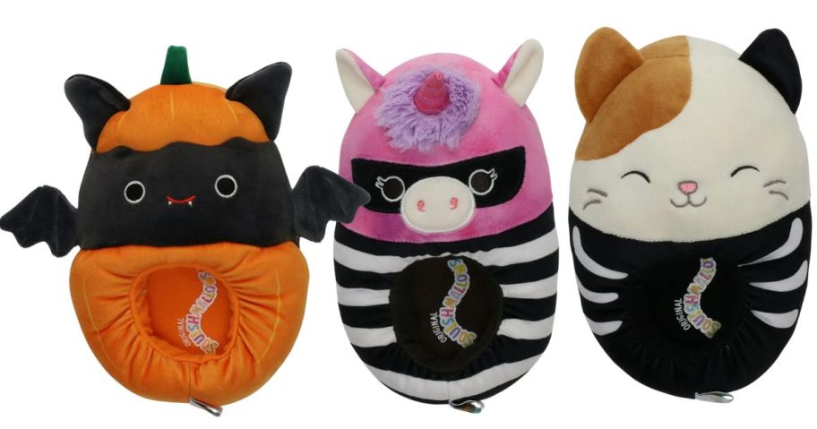 three squishmallows halloween slipper stock images