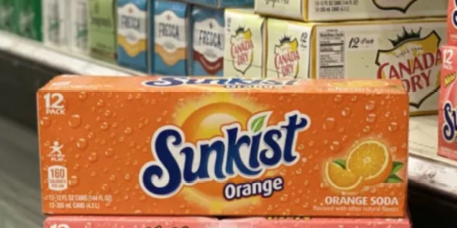 Three Soda 12-Packs as Low as $4.50 at Dollar General after Cash Back | Sunkist, Coke, Pepsi, & More