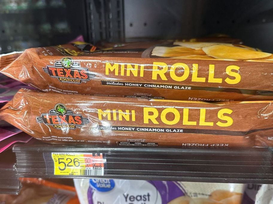 Texas Roadhouse Mini Rolls in freezer in store