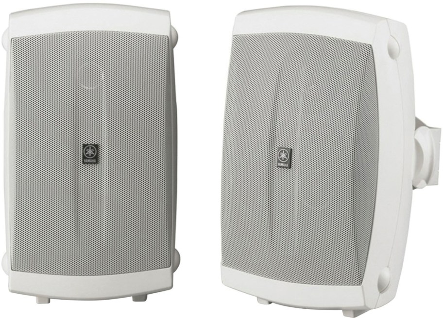 two white speakers