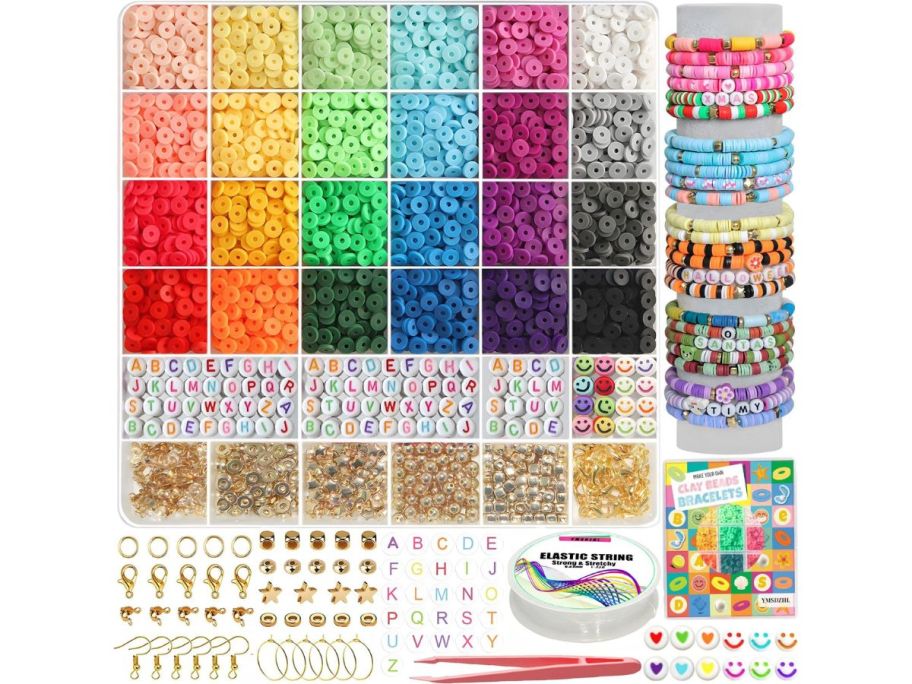 6,000-Piece Clay Bead Bracelet Making Kit