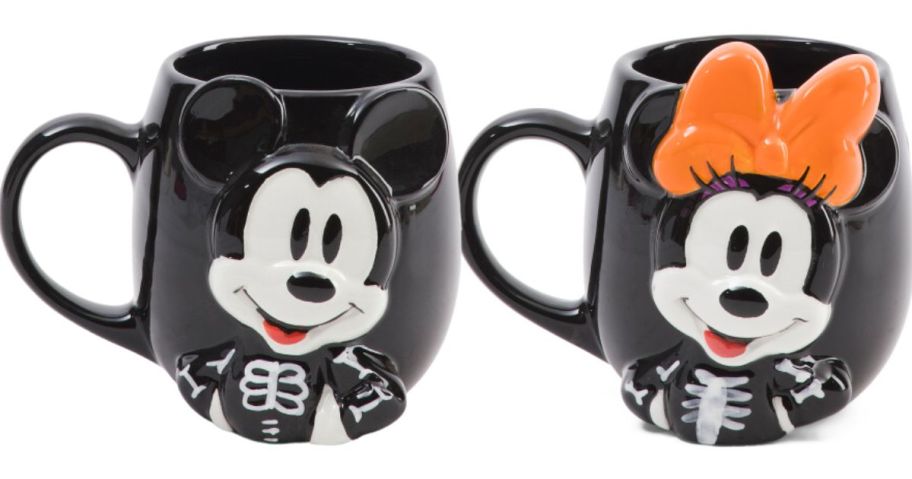 Mickey and Minnie skeleton coffee mugs