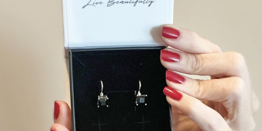 Cate & Chloe Princess Cut Drop Earrings ONLY $18 Shipped | Includes Gift Box!