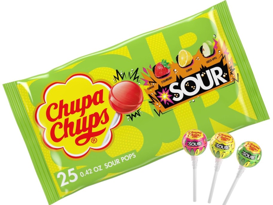 stock image of chupa chups sour lollipops