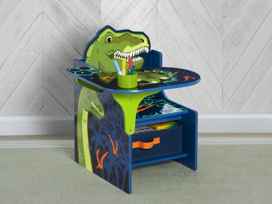 Delta Children Store Dinosaur Chair Desk w/ Storage Bin in room