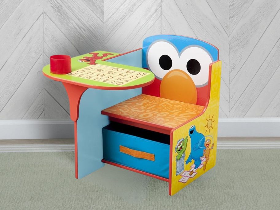 Delta Children Store Sesame Street Chair Desk w/ Storage Bin in room