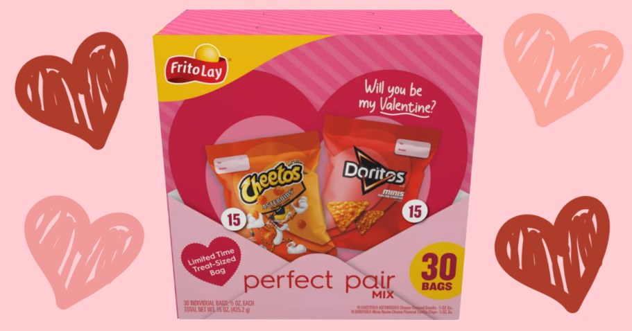 Frito-Lay Valentine Themed 30-Count Pack ONLY $9.99 at Target (Great for Classroom Parties)