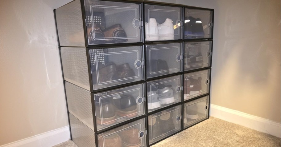 Stackable Shoe Organizers 12-Pack Only $29.88 on Amazon (Reg. $50) – Great Reviews!