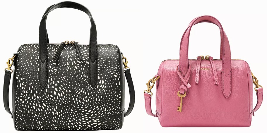 black and pink satchel bags