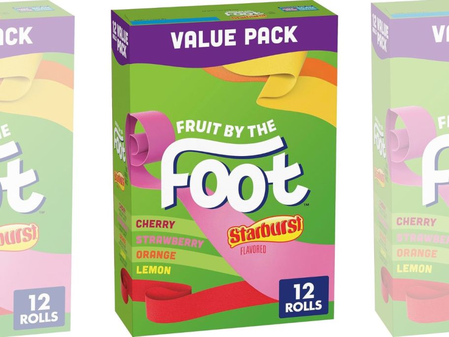 Stock images of boxes of Starburst Fruit by the Foot