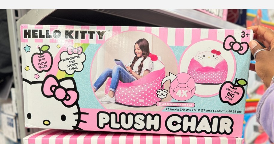 Kids Character Plush Chairs Just $36.88 Shipped on Walmart.online | Hello Kitty, Bluey, & More!