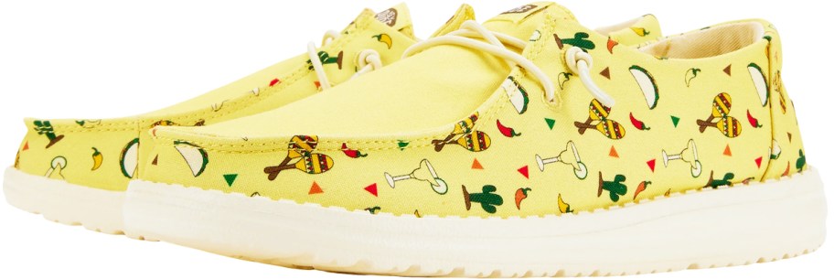 yellow fiesta print sneakers