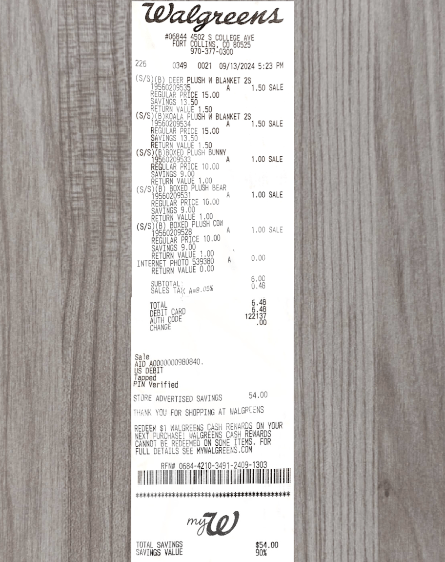 A Happy Friday Reader Receipt from Walgreens