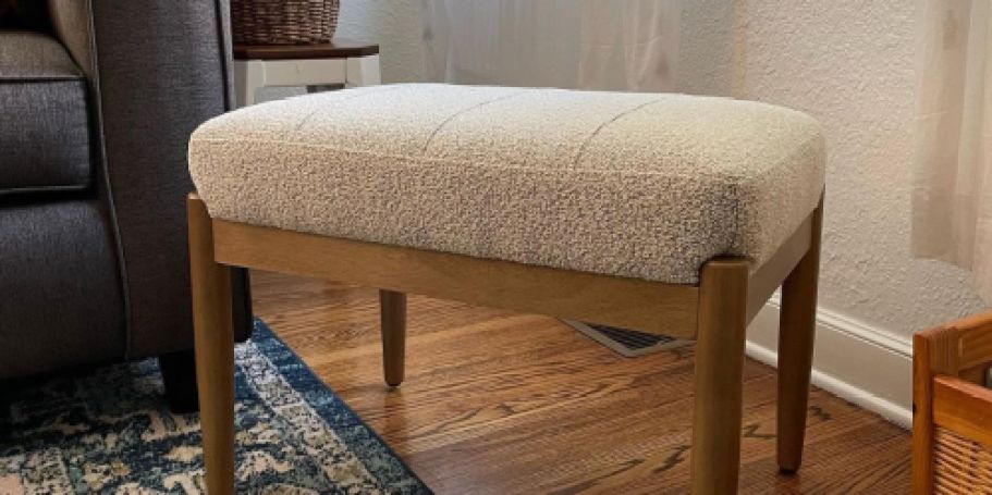 Up to 50% Off Target Furniture | Boucle Upholstered Ottoman Just $59.99 Shipped (Reg. $100)