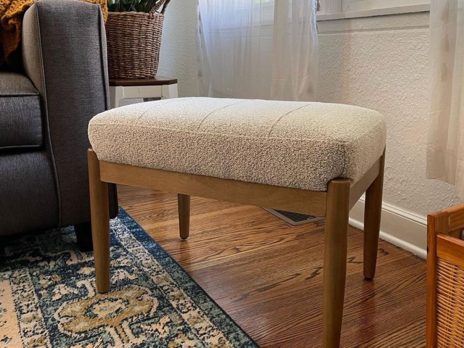 Up to 50% Off Target Furniture | Boucle Upholstered Ottoman Just $59.99 Shipped (Reg. $100)