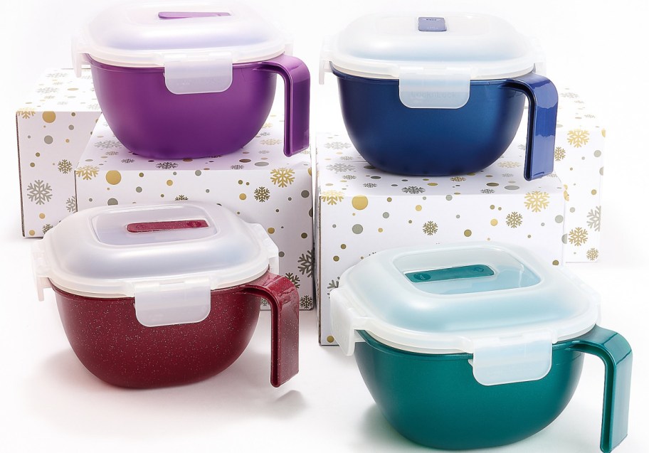 Holiday tupperware set with lid and bag