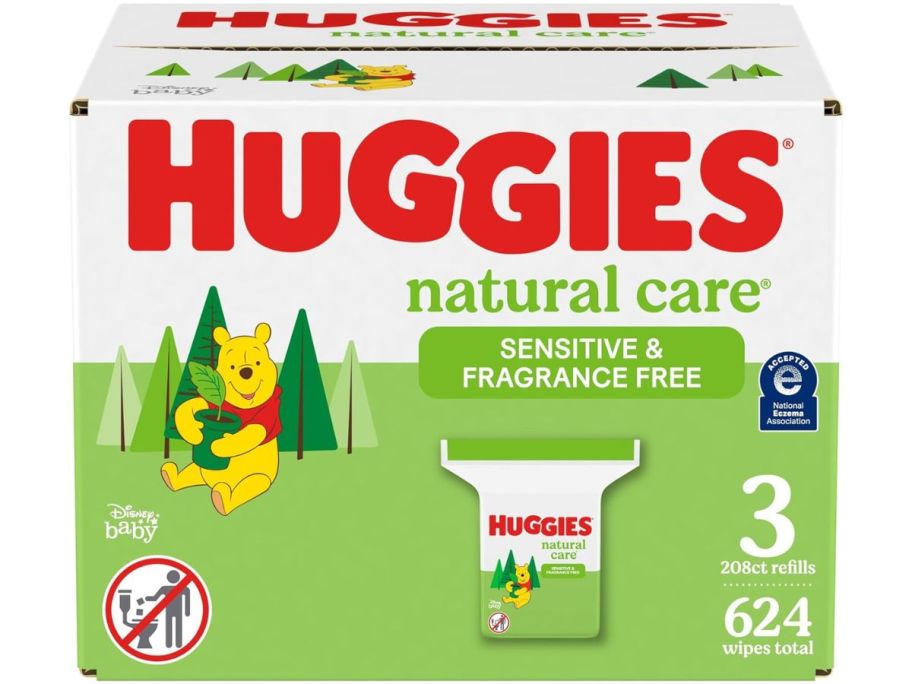 Huggies Natural Care Sensitive Baby Wipes 3 Refill Packs (624 Wipes) stock image