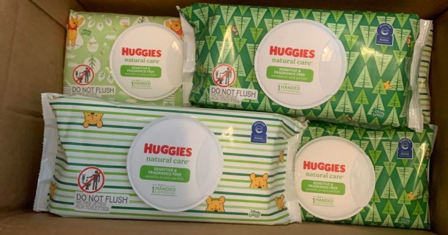 Huggies Natural Care Sensitive Baby Wipes Flip-Top 12-Pack (768 Wipes) in box