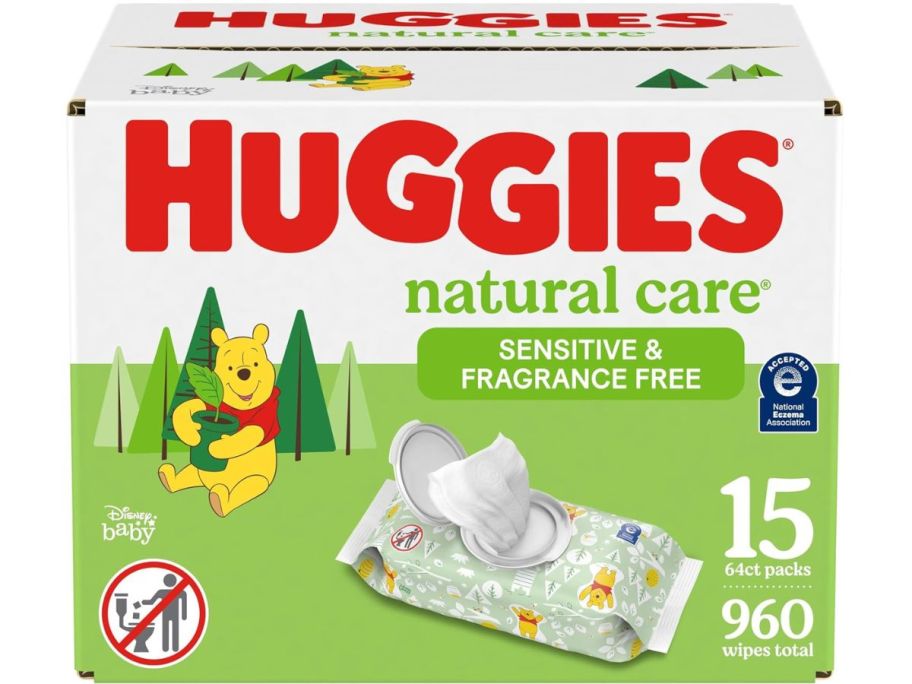 Huggies Natural Care Sensitive Baby Wipes Flip-Top 15-Pack (960 Wipes) stock image