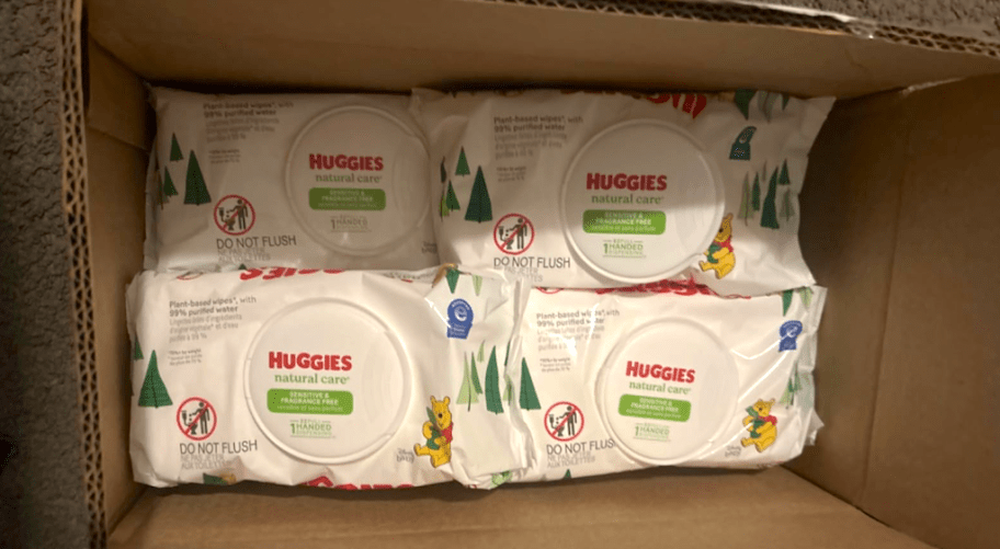 Huggies Natural Care baby wipes in box 