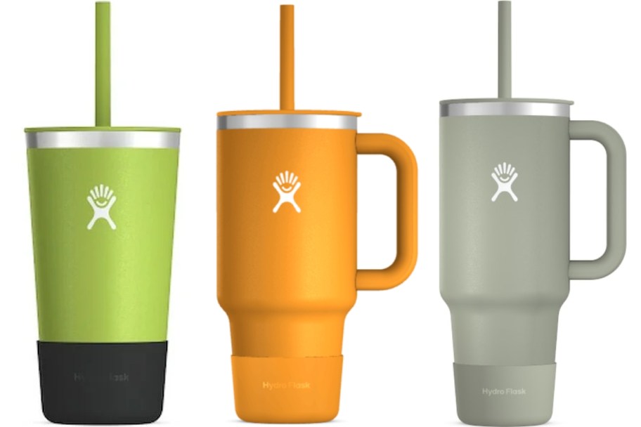 hydro flask tumblers in 3 different sizes