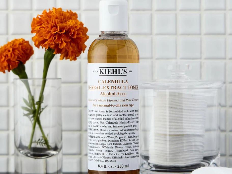 A bottle of Kiehl's Calendula Herbal Extract Alcohol-Free Toner 8.4oz