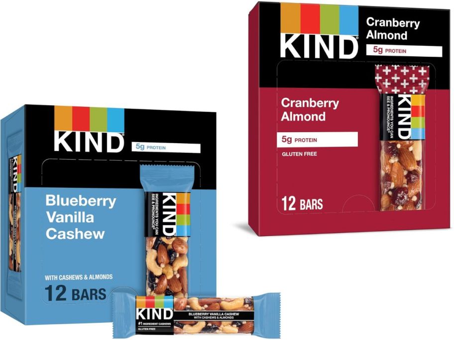 two boxes of Kind Bars