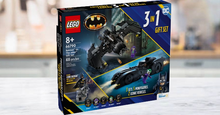 lego batman set on countertop in kitchen