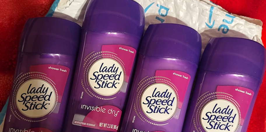 four Lady Speed Stick deodorants 