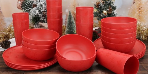 Mainstays 30-Piece Etched Holiday Dinnerware Set Just $14.98 at Walmart