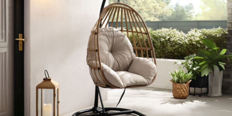 GO! Hanging Wicker Egg Chair w/ Cushion Only $148 Shipped on Walmart.online