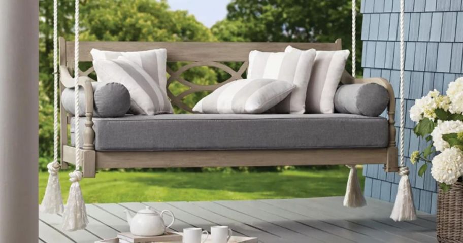 Member's Mark Estate Daybed Swing on a porch 