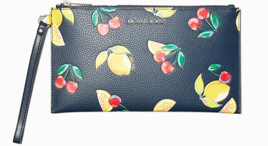 fruit print wristlet