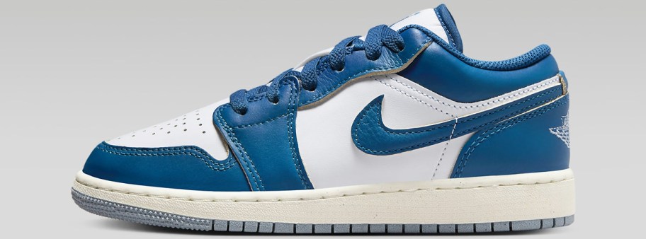 blue and white nike jordan sneaker