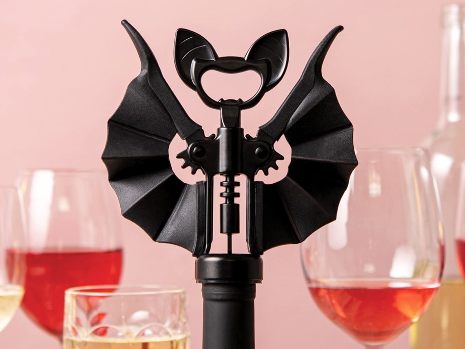 black bat shaped wine bottle opener