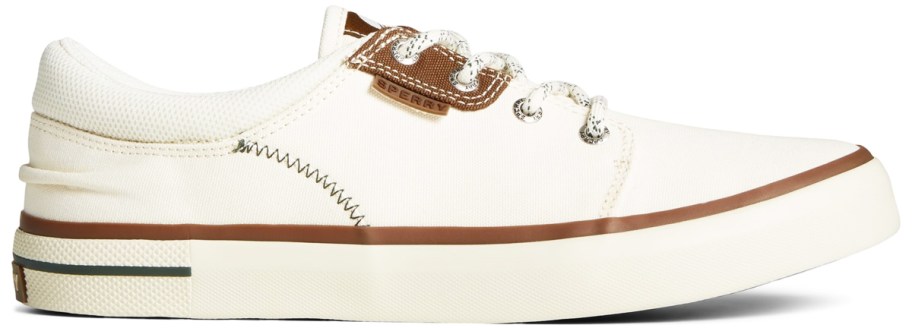 white and brown sneaker