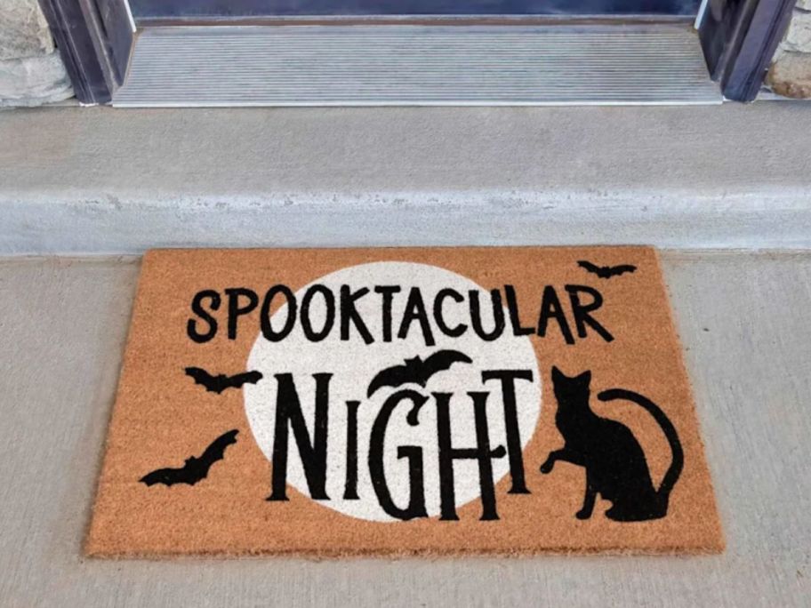 Spooktacular Night Halloween Coir Mat 18 x 30 at doorstep