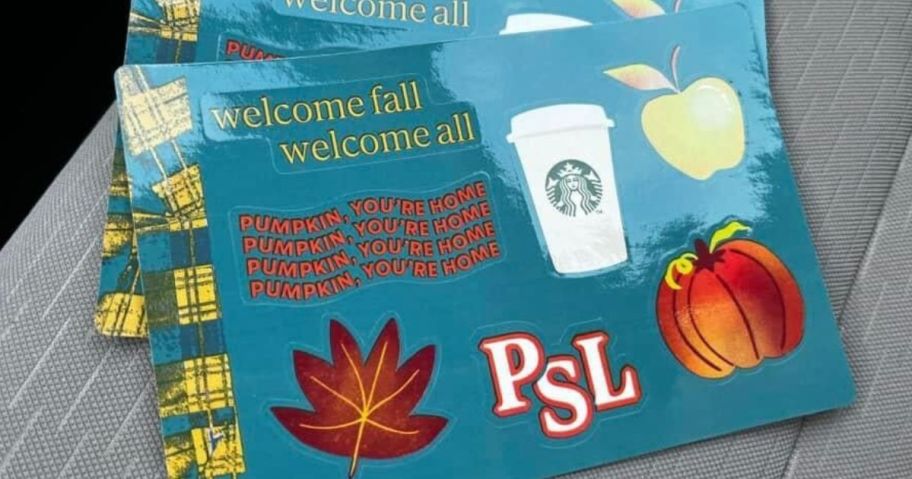 Two Sheets of Starbucks Fall Stickers