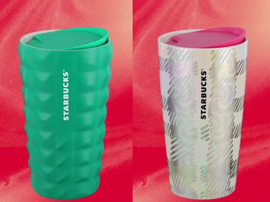 Starbucks Holiday Green Jade and Luster 16oz Tumblers